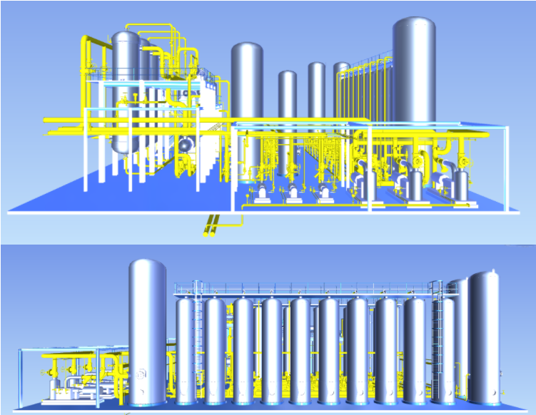 甲醇制氫裝置三維配管效果圖
